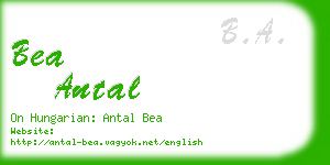 bea antal business card